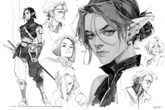 sketch of your character, sci fi fantasy, cyberpunk