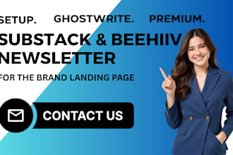 custom ghostwrite premium substack setup beehiiv newsletters  brand landing page