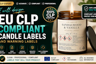 design eu clp compliant candle labels and warning labels