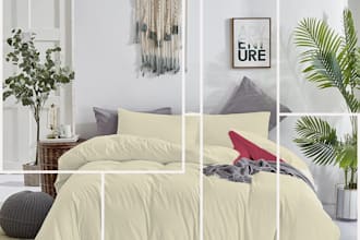 bedding mockup editable PSD file for realistic bed design
