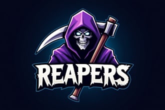 give a high quality skull reaper logo  for your business
