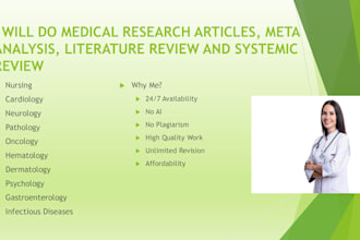 do medical research articles, meta analysis, literature and systemic review