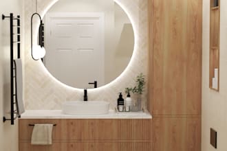 model render 3d bathroom interior design and render