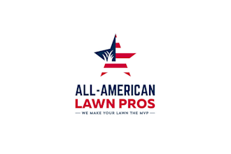 design unique all american professional lawns logo