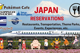 make reservations for restaurants, theme parks, and events in japan