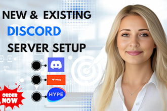do new and existing discord server, dicord hype setup whop setup within 24 hours