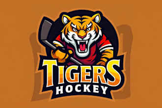 design eye catchy tiger hockey logo with unlimited revision