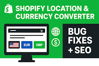 set up shopify location currency converter fix bugs SEO friendly service