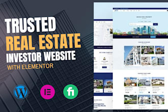 design a trusted real estate investor website with elementor