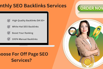 create high quality off page SEO backlinks monthly
