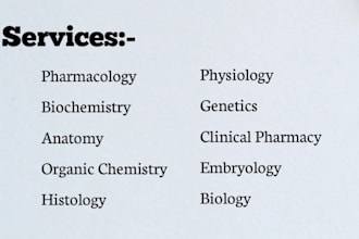 research on biology, pharmacology anatomy, physiology and chemistry biochemistry