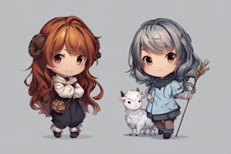 draw cute anime chibi art for your character or avatar