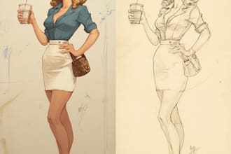 draw a pin up girl and pin up girl