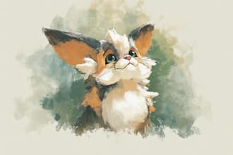 make a digital watercolor character art or furry art