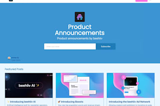 redesign beehiiv website, design beehiiv landing