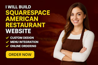 build squarespace american restaurant website fast food restaurant service site