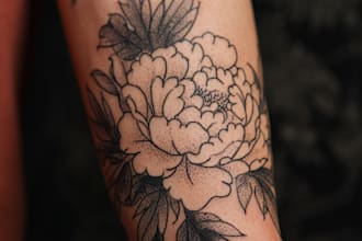 create a beautiful watercolor flowers tattoo design for you