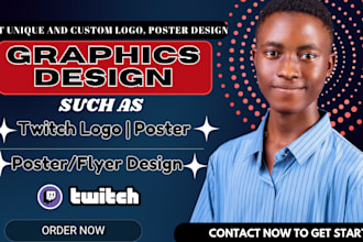 design twitch animated logo, vintage poster, travel poster, music concert flyer