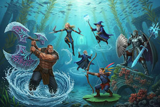 stunning dnd party character art for your adventuring group