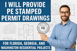 provide pe stamped permit drawings for florida, georgia and washington