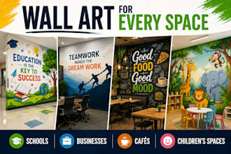 design custom wall murals, wallpaper and decals for your space