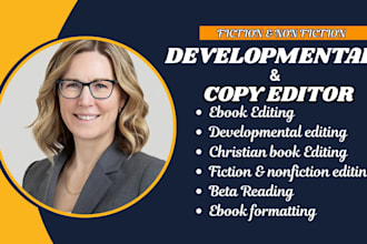 thorough developmental and copy edit for christian fiction