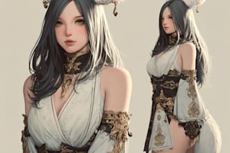 draw stunning ffxiv character art, portraits, or full