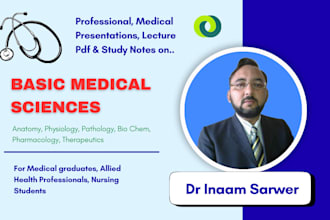 create academic medical presentations, PDF study notes and lecture slide