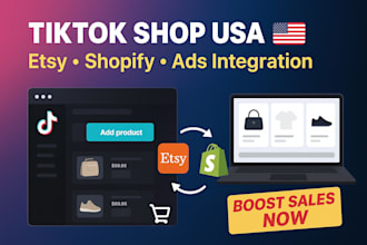 setup usa tiktok shop etsy shopify listing  ecommerce integration tiktok shop ad