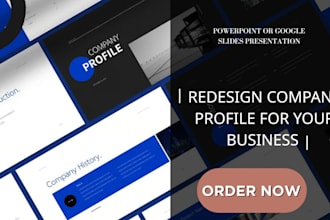 redesign company profile your business powerpoint or google slides presentation