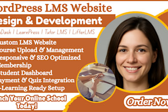 built wordpress lms website with learndash, learnpress, tutor lms or lifterlms