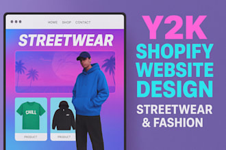 y2k shopify website design y2k website redesign design y2k streetwear website