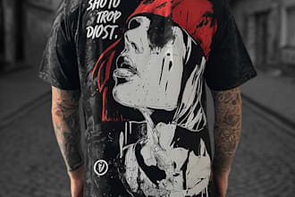 draw a t shirt for a band and merch