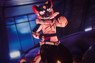 design furry avatar or kemono vrchat avatar custom toggles, physbones vrc avatar