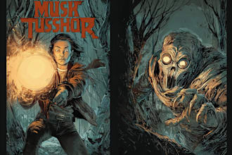 create amazing vintage horror comics artwork illustration