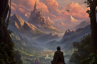 make an epic fantasy book cover