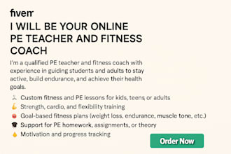 be your online pe teacher and fitness coach