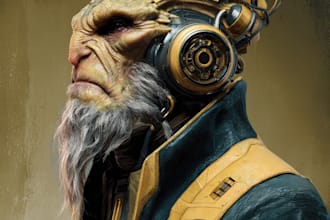 drawing a sci fi character illustration or sci fi character