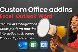 develop custom office addin, outlook, excel addin plugin with javascript API