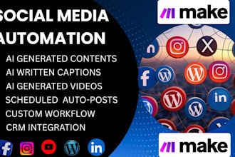 social media automation make com automation make automation n8n ai automation