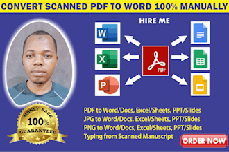 retype scanned images or convert scanned pdf to word manually