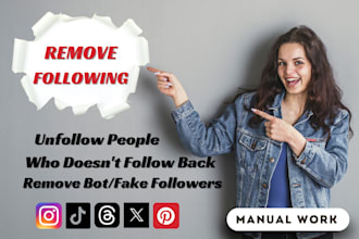 manually unfollow instagram followings and remove fake, bot followers