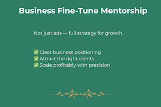 fine tune your business strategy, positioning, and client acquisition