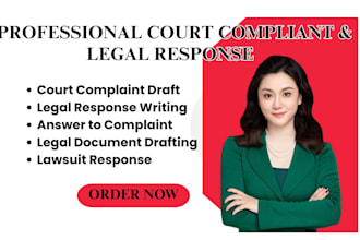 draft your court complaint with legal response and accurate lawsuit response