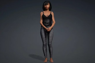 mend 3d female character,3d ue5 metahuman game asset,stylized humanoid,vr avatar