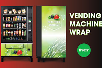 create vending machine wrap design and atm machine for you