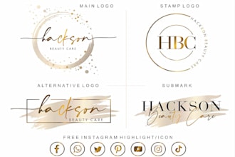 do a complete branding kit handwritten signature logo
