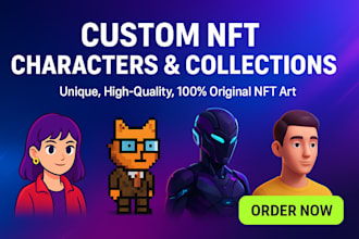 design unique nft characters and collections for opensea and blockchain art