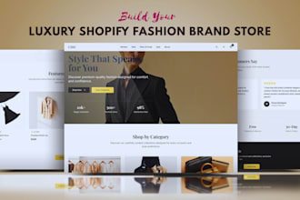 build shopify fashion brand store luxury clothing brand website, clothing store