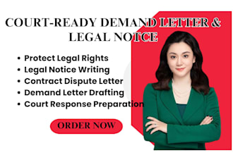 write a demand letter with legal notice and court ready response